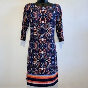 Vince Camuto long sleeve, lotus design dress
